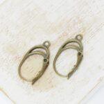 11x17 mm Art Nouveau leverback earring Antique bronze x 2 pc(s)