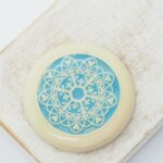 36 mm Snowflake Mandala Beadingschool Art Cabochon  on light clay x 1 pc(s)