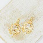 14x22 mm Valentina glass drop in metal settings Crystal x 2 pc(s)