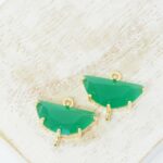 14x16mm Ballerina tutu connector  Frozen Matt Emerald x 2 pc(s)