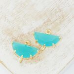 14x16mm Ballerina tutu connector  Frozen Matt Turquoise x 2 pc(s)