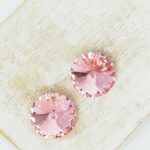 14 mm Preciosa rivoli Light Rose x 2 pc(s)
