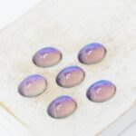 8x10 Oval dichroic glass cabochon Midnight Blue Rainbow x 6 pc(s)