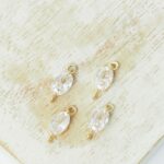 4x11 mm Oval glass connector Crystal x 4 pc(s)