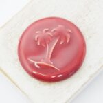 36 mm  Palm Beach Beadingschool Art Cabochon Red Wine on light clay x 1 pc(s)
