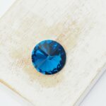 16 mm rivoli round glass cabochon Blue Zircon x 1 pc(s)
