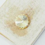 16 mm rivoli round glass cabochon Golden Shadow x 1 pc(s)
