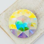 35 mm  round glass cabochon Crystal AB x 1 pc(s)