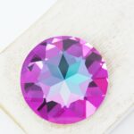 35 mm  round glass cabochon Heliotrope x 1 pc(s)