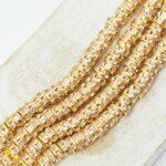 4.5 mm Preciosa Round Rondelle Vintage Rose in Raw setting x 10 pc(s)