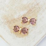 6x12 mm Butterfly crystal connector Amethyst in gold setting x 2 pc(s)