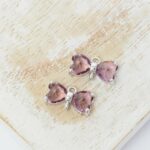 6x12 mm Butterfly crystal connector Amethyst in silver setting x 2 pc(s)