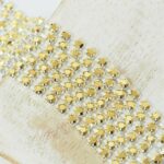 3.2 mm rhinestone chain with Crystal Aurum in silver setting x 40 cm