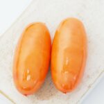 18x40 mm Paper Mache Olive Bead Orange x 2 pc(s)