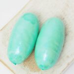 18x40 mm Paper Mache Olive Bead Turquoise Green x 2 pc(s)