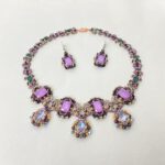 Dominique KIT SET (necklace and earrings) - Charming Violet by Ruxandra Puscas