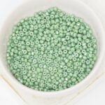 2x3 mm Faceted Micro Spacer bead Chalk Dark Green Luster x 50 pc(s)