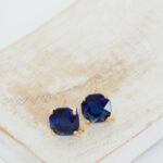8x8 mm Earstud Dark Blue Gold-colored x 2 pc(s)