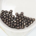 4 mm Fire-polished round beads Matte Dark Bronze x 60 pc(s)