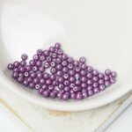 2 mm Round Glass beads Grape Satin x 100 pc(s)