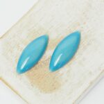 10x28 mm Small Navette Beadingschool Art Cabochon Turquoise Blue on light clay x 2 pc(s)