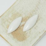 10x28 mm Small Navette Beadingschool Art Cabochon Snow White on light clay x 2 pc(s)