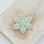 24x27 mm Small Star Beadingschool Art Cabochon Soft Turquoise on light clay x 1 pc(s)