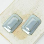 16x23 mm Tile Beadingschool Art Cabochon Pearly Grey on light clay x 2 pc(s)