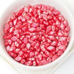 5x8 mm DiamonDuo Coral Red White Luster x 10 g