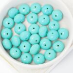 7x11 mm Faceted donut beads 63130 Opaque Turquoise x 12 pc(s)