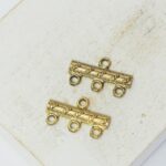 3x17 mm End Bar with 3 loops connector Antique gold x 2 pc(s)