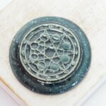 36 mm Constellations Beadingschool Art Cabochon Space Blue on light clay x 1 pc(s)