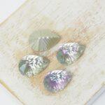 10x14 mm Ripple Pear glass cabochon Vitrail Light x 4 pc(s)