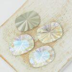 13x18 mm Ripple Rectangle glass cabochon Moonlight x 4 pc(s)