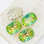 13x18 mm Ripple Rectangle glass cabochon Vitrail Rose x 4 pc(s)