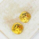 12 mm cushion cut glass cabochon  Light Topaz x 2 pc(s)