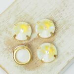 12 mm rivoli round glass cabochon Crystal Shine with gold-colored claw x 4 pc(s)