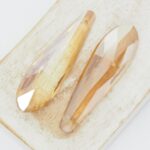 15x49 mm long drop glass pendant Golden Shadow x 2 pc(s)