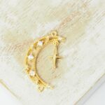 13x25 mm Moon Connector Gold-colored x 1 pc(s)