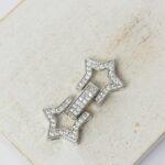 13x28 mm Star fold over clasp  Platinum color x 1 pc(s)