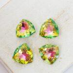 12 mm trillion triangles glass cabochon Vitrail Rose x 4 pc(s)