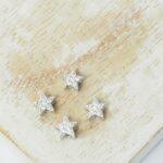3x5 mm Shiny Star Pendant Platinum-colored x 4 pc(s)