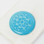 36 mm Constellations Beadingschool Art Cabochon Azure Blue on light clay x 1 pc(s)