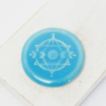 36 mm Lunar Cycle Beadingschool Art Cabochon Azure Blue on light clay x 1 pc(s)