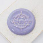 36 mm Lunar Cycle Beadingschool Art Cabochon Pastel Purple on light clay x 1 pc(s)