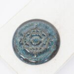36 mm Lunar Cycle Beadingschool Art Cabochon Patina Midnight Blue on light clay x 1 pc(s)