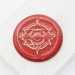 36 mm Lunar Cycle Beadingschool Art Cabochon Antique Red on light clay x 1 pc(s)