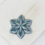 24x27 mm Small Star Beadingschool Art Cabochon Steel Blue on light clay x 1 pc(s)