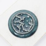 36 mm Star constellations - variation 1 Beadingschool Art Cabochon Space Blue on light clay x 1 pc(s)