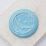 36 mm Star constellations - variation 2 Beadingschool Art Cabochon Matt Light Turquoise on light clay x 1 pc(s)